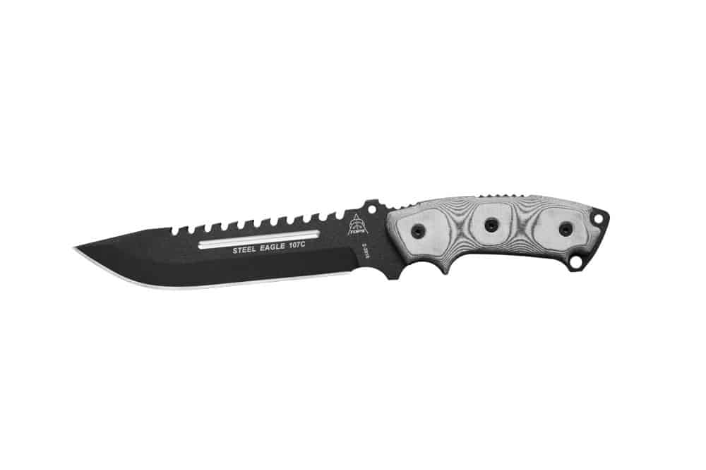 TOPS Steel Eagle 107C Fixed Blade Sawback Knife | SE107C